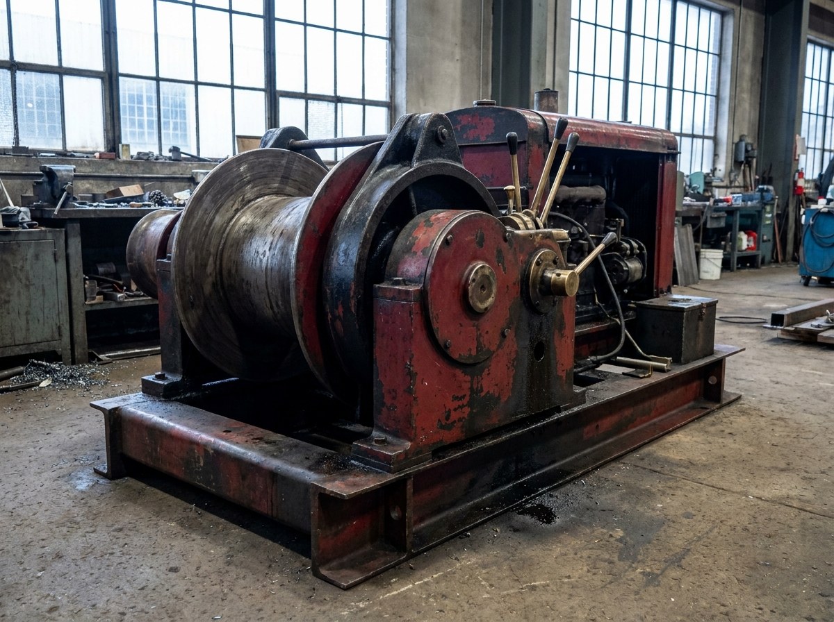 diesel winch on a skid